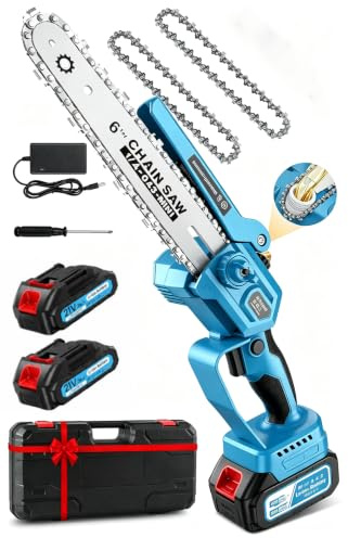 Motosierra Bateria, Motosierra Eléctrica, Con Motor Sin Escobillas De 1000w, 2 Baterías De 2000 Mah, Equipado Con Dispositivo De Repostaje Automático y Cadenas Dobles, Adecuada Para Huertos y Jardines