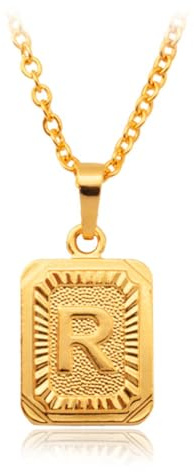 Generisch Herren-Halskette, Dubai-Anhänger-Halskette, Vintage-Schmuck, Gold, Silber, Farbe, R-Buchstabe, königliche Halskette, Frauen-Männer-Schmuck