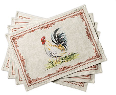 Maison d'Hermine Tischsets, 100% Baumwolle, 4er-Set, Ostern dekorative Tischsets, waschbare Tischsets für Home Buffet, Campagne, Frühling/Sommer (33 cm x 48 cm)