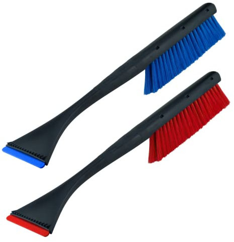 L&P A058-2 Stück Eiskratzer Murska Auto Eisschaber 460mm HIPS 95mm Schaber Schneebesen Schneebürste lang Schneefeger Schnee Bürste Besen Feger aus Finnland TOP Qualität (Farbe zufällig)