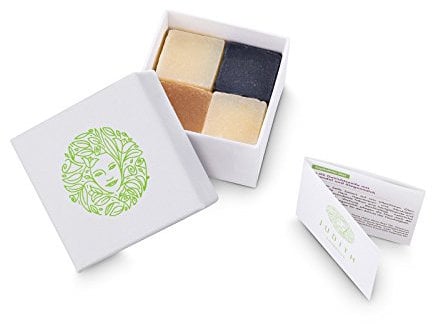 Natürliche Gesichtsseife - 4er Set Seifenwürfel zur Gesichtsreinigung - Ideal zum Testen & Reisen - Vegan - Inhalt 60g