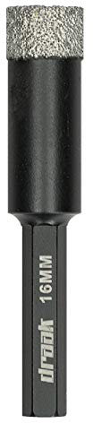 Draak Dry Diamond Drill Bit 16mm Wax Filled for The Toughest Materials Including Marble, Granite, Porcelain, Ceramic & Glass Tiles Vacuum Brazed Porcelain 5