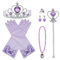 Vicloon Prinzessin Kostüme Eisprinzessin Set of 9, ELSA Handschuhe, Pfirsichherz Krone, Zauberstab, Halskette, Ring, Ohrring (Lila)
