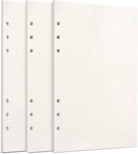 FOCCTS 135 Blätter Gepunktetes Papier Dot Grid Paper A5 6 Löcher Nachfüllpapier für Filofax A5, Notizen, DIY, Bullet Journal, Skizze, Malerei, 21 x 14.2 cm