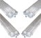 pureled SET 4x LED Feuchtraumleuchte Wannenleuchte Keller Werkstatt IP65 8x T8 LED 150cm 24W 6000K G13 Bürolampe