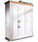 Carly Kleiderschrank, Material Massivholz, Kiefer Weiss/eichefarbig