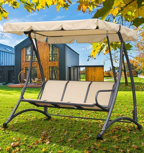Hollywoodschaukel Crevan 3-Sitzer ACC. grau vorne Papillon 193x120x167HCM C-IMB
