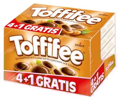 Toffifee 4+1 Gratis – 1 x 625 g – Haselnuss in Karamell, Nougatcreme und Schokolade
