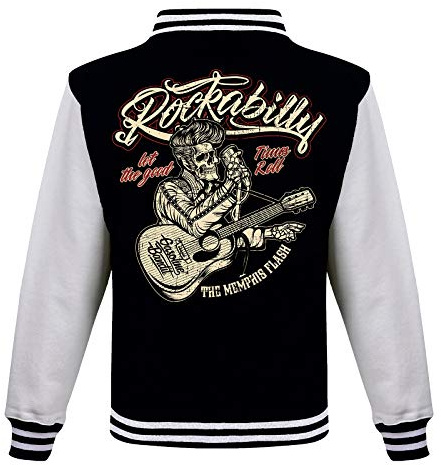Rockabilly Baseball College Jacke - Let The Good Times Roll 2XL