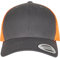 Flexfit Unisex 6606T-Retro Trucker 2-Tone Baseball Cap, Charcoal/neon orange, one Size