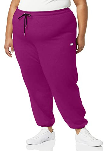 DKNY Damen Sport Metallic Logo Everyday Jogger Trainingshose, Magenta, Lila, Gold, 1X