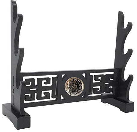 BAIWANLIN Schwert ständer Horizontal Präsentationsständer Samurai Katana Messer Klassisches Hohlmuster Tai Chi 1-3 Tiers,3Tier