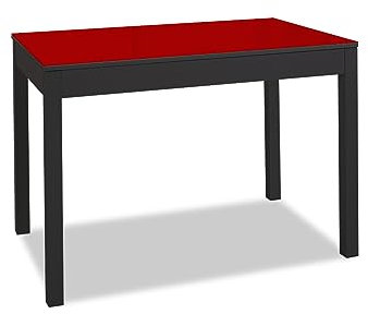 ASTIMESA Mesa de Cocina, Metal, Rojo, 100x60cm-extendida 150x60 cms
