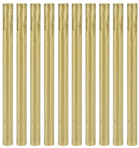 10Pcs Siegellack, Klebepistole Siegellack Sticks Multicolor Rundlack Kleine Stempel Umschläge Wachs Kit für Hochzeit Geburtstagsfeier(Gold)