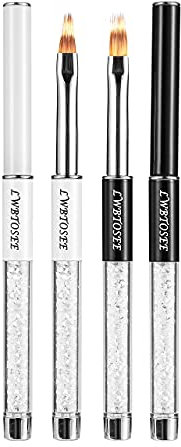 LWBTOSEE Lot de 2 Pinceaux en Nylon pour Nail Art avec Gel UV - Pinceau Gel Nail Art