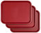 Miamex - Bandeja rectangular de plástico para servir (3 unidades), color rojo