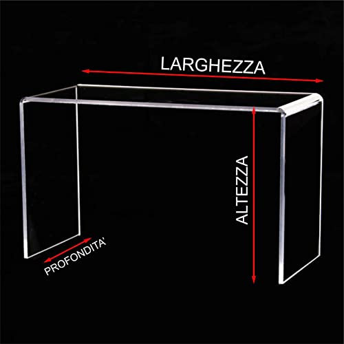 Generico Alzatina alzate Tavolino Espositore in PMMA CRYLUX COLATO personalizzata profondità 15cm Alzata Trasparente Spessore 5mm dolci Cupcake e Banchi Gioielli Vetrine (20, 5)