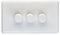 Eurolite White Plastic 3 Gang 2 Way 400W/LED Dimmer Switch