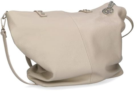 CAPRICE Damen Shopper aus Leder Mittelgroß, Cremefarben (Cream Nappa), 1