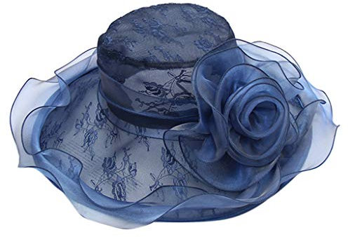 GNGR Chapeau d'église pour femme - Style vintage, Marine, taille unique
