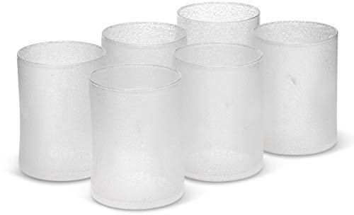 SWEET HOME Set de 6 Vasos en Vidrio Soplado Blanco Mate Estilo de Murano cod.BC00940MT cm 10h diam.7,5 by Varotto & Co.