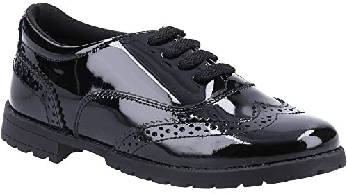 Hush Puppies Girls Eadie Junior Patent Oxford, Black, 10 UK Child