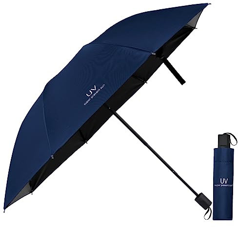 Vicloon Paraguas Plegable Antiviento, Sombrilla Lluvia Portátil, clásico a pruebaParaguas invertido de Plegado a Prueba de Viento, 8 Varillas Compacto Paraguas de Viaje para Hombres y Mujeres