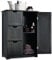 CASART Storage Cabinet, Bathroom Floor Cabinet with 1 Cupboard and 3/4 Drawers, Wooden Freestanding Cupboard for Living Room, Bathroom, Entryway and Office (Black, with 3 Drawer)