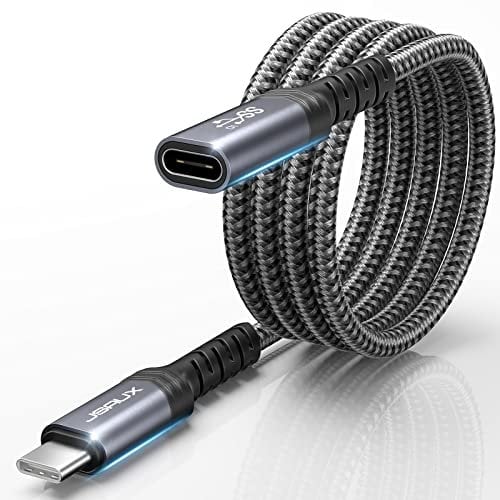 JSAUX USB C Extension Cable 1M, Type C 3.2 Extender Supports 𝟭𝟬𝟬𝙒 PD Fast Charging, 10Gbps Data & 4K@60Hz Video Compatible with Switch 2, iPhone 16/15, MacBook Pro, iPad Pro, XPS, Galaxy S22/S21
