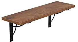 AKKE Wandregal - Hängeregal mit 18 mm Möbelplatte und Metallhalterungen - Wandablage für Moderne Wohnräume, Bücher, Pflanzen und Deko - Loft Neo - Antike Eiche 80x20cm