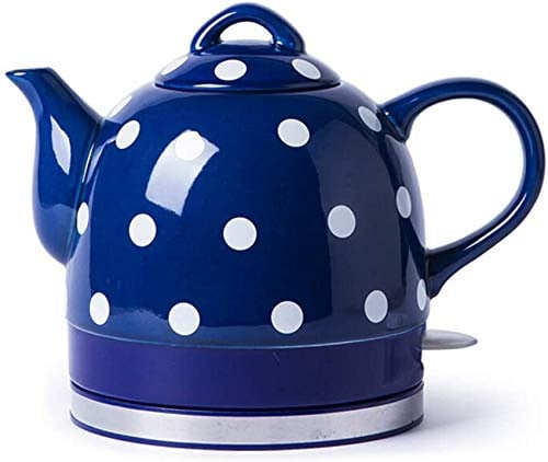 EKAYG Kettles Ceramic Electric Kettle Cordless Water Teapot, Teapot-Retro Jug, 1000W Water Fast for Tea, Coffee, Soup, Removable Base, Automatic Power Off,for Hotel and Home/Blue