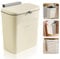 Accmuzzy Küchenabfalleimer,9 L Camping Mülleimer,Hängender Mülleimer Küche mit Deckel für Badezimmer/Schlafzimmer,Mülleimer Wohnwagen,Komposteimer für Küche(Cream)
