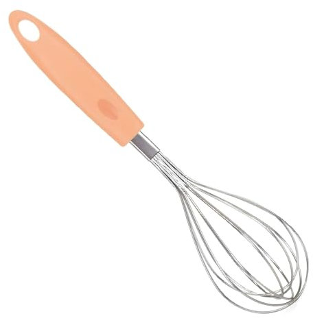PARENCE.- Batidor de Cocina mango de silicona dura y rama de acero de 25cm / Batidor de Huevos Manual Clásico - Utensilio de Cocina Mezcla Uniforme