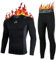 AMZSPORT Thermounterwäsche Set für Herren, Ideales Winter-Set zum Skifahren und Laufen, Enthält Atmungsaktive Funktionsunterwäsche sowie eine Thermohose, Schwarz L