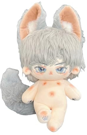 niannyyhouse Hasenohren Junge gefüllter Körperschwanz, 20 cm, Plüschpuppe, tragbare Kleidung (9 mit Skelett)