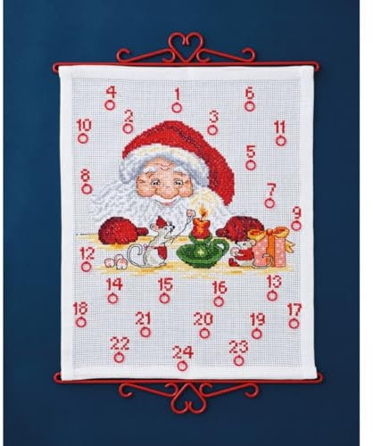 Permin Kreuzstich Stickpackung Adventskalender Santa Claus und Mäuse Zählmuster