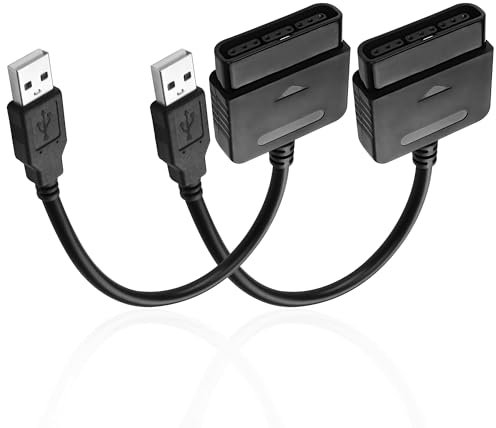 MEIRIYFA PS2 Controller auf USB Adapter Konverter Kabel Kompatibel mit PS2/PS3 Controller Gamepad auf PS3/PC Controller - 2Pack, 20cm
