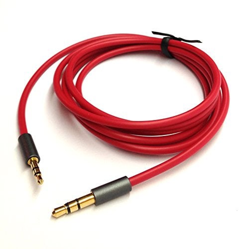 ABLET 300cm Gold Plated Design 3.5mm to 2.5mm Male Car Auxiliary Cable Cord Headphone audio Cable Compatible with Bose headphone, for JBL headphone, Smartphone Tablet MP3 Player Red