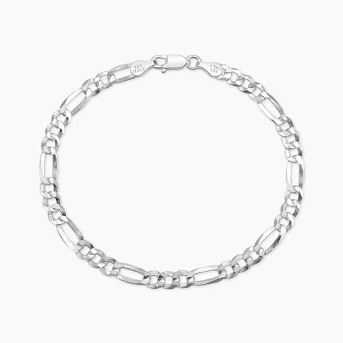 TAIPAN Figarokette Armband 4 mm – 925er Silber – stilvolles und vielseitiges Schmuckstück Made in Italy (19)