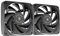 Mars Gaming MF-NCLX2, Kit 2x Ventiladores Ultrasilenciosos 120mm, Diseño Aspas Híbridas, Ventiladores 2en1 con Rodamiento FDB de Cobre Hiperbalanceado, Sistema Conexión PWM, Pads Antivibración, Negro