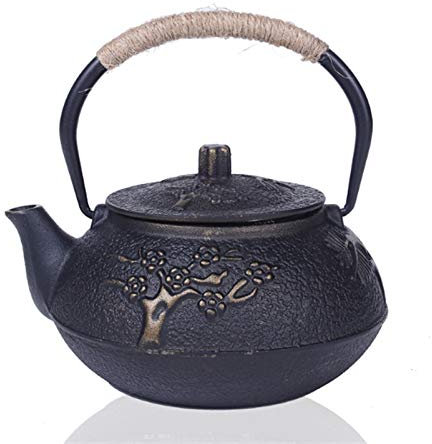 QUSYZD Cast Iron Tea Kettle Cast Iron Teapot Large Tetsubin Kettle with Stainless Steel Infuser forLoose Leaf Tea 0.8ml，