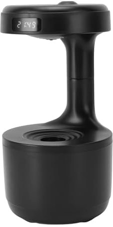 Luftbefeuchter 800ml, Portable Raumluftbefeuchter mit Schwebender Wassertropfen Design, Ideal für Schreibtisch, Yoga & Relax (Schwarz)