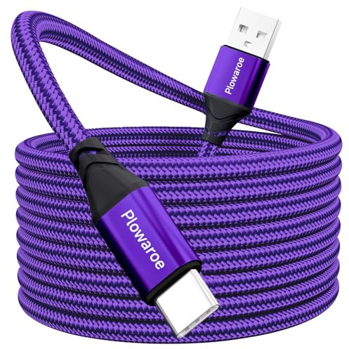 Extra Long USB C Cable 4M PS5 Controller Charging Cable Braided USB Type C Charger Cable Compatible with Samsung Galaxy S20/S10/S9 PS5 Xbox Series X/S Controller Switch Pro Contropurpleller(()
