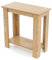 COSTWAY 2-Tier Sofa Side Table, Modern Slim Nightstand with Storage Shelf, Compact Rectangular Wooden Bedside End Table for Small Spaces, Living Room and Bedroom (Natural)