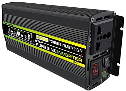 TETEOM Power Inverter, Pure Sine Wave Inverter 3000W 4000W 6000W 8000W Pure Sine Wave Inverter 12V 220 Power Converter Adaptor Home Solar Inverter Power Bank For Truck Outdoor(6000W,24V_220-V 50HZ)