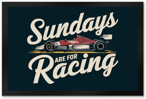 speecheese Sundays Are for Racing Fußmatte XXL in 50x75 cm für Motorsport-Fans Lustige Türmatte für Auto- und Racing-Liebhaber