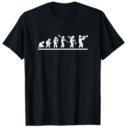 Trompeter Evolution Trompete Männer Lustiger Trompetenspieler T-Shirt