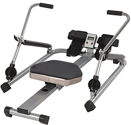 Rudergerät für Zuhause, Vertikale Aufbewahrung, Hydraulisches Fitness-Rudergerät, Verstellbarer Widerstandsstufen, Rudermaschine mit LCD-Display, Trainingsgerät für das Ganzkörpertraining