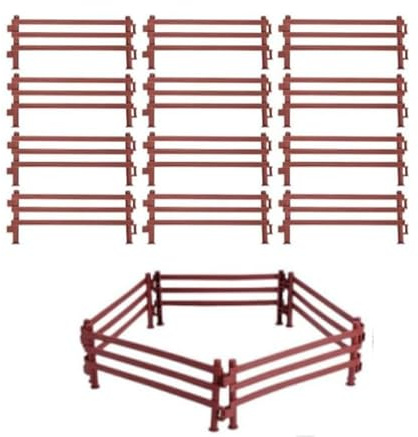 Zaun, 60 Stück Miniatur Zaun für Farm Szenen, Spielzeug für Kinder ab 3 Jahren, Eltern-Kind Interaktives Spiel, DIY Mini Zaun Set, 9 x 4 x 0.8 cm