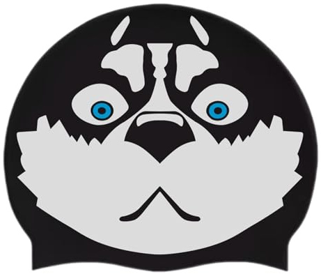 Teksome Bonnet De Piscine pour Femme - Silicone à Motif Chien drôle pour Piscine | Bonnet De Bain Imperméable en Silicone - pour Adultes, Adolescents, mères, pères, Copains, Maris, Hommes, Femmes